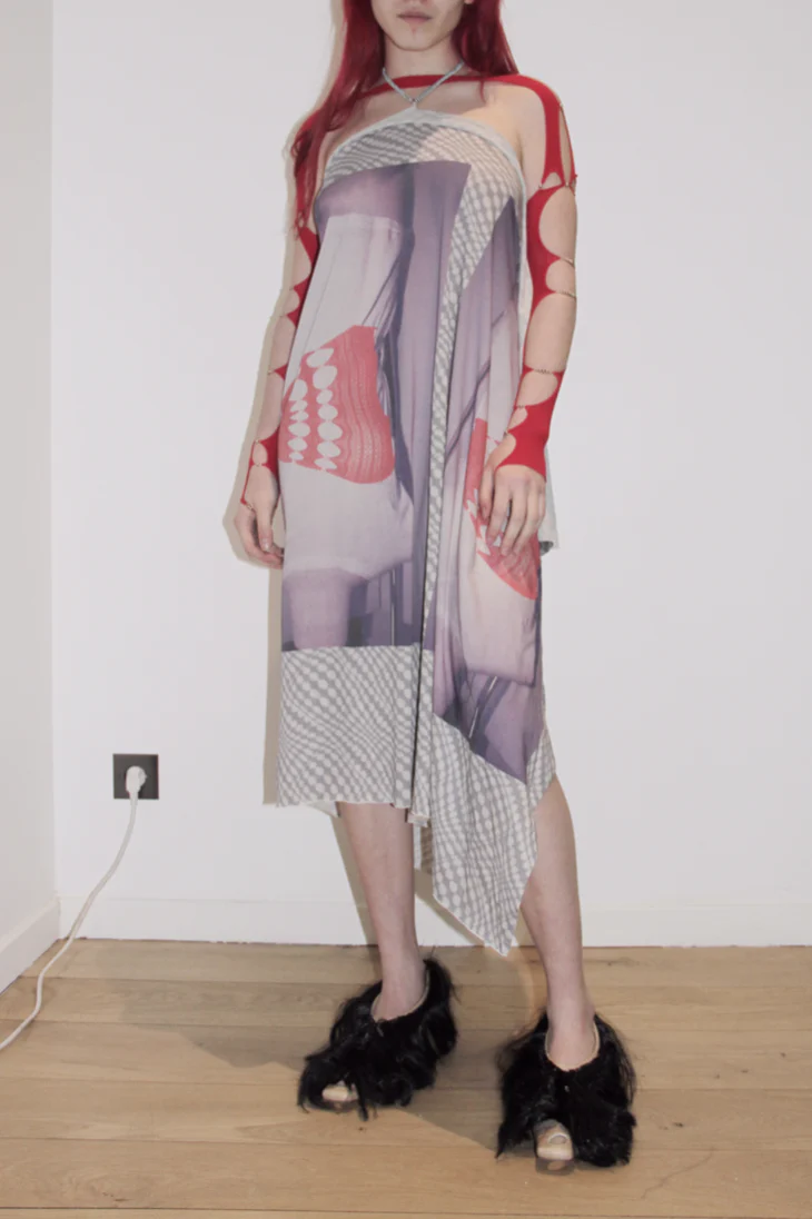 RUI Print Halter Dress RAW22WV06 Ruby&Violet Red & Violet - Image 7