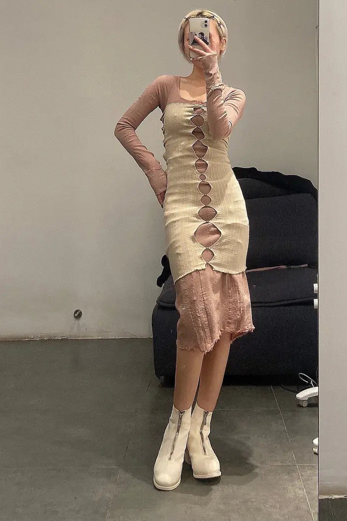 RUI R006-AW20 tube top dress oatmeal - Image 4