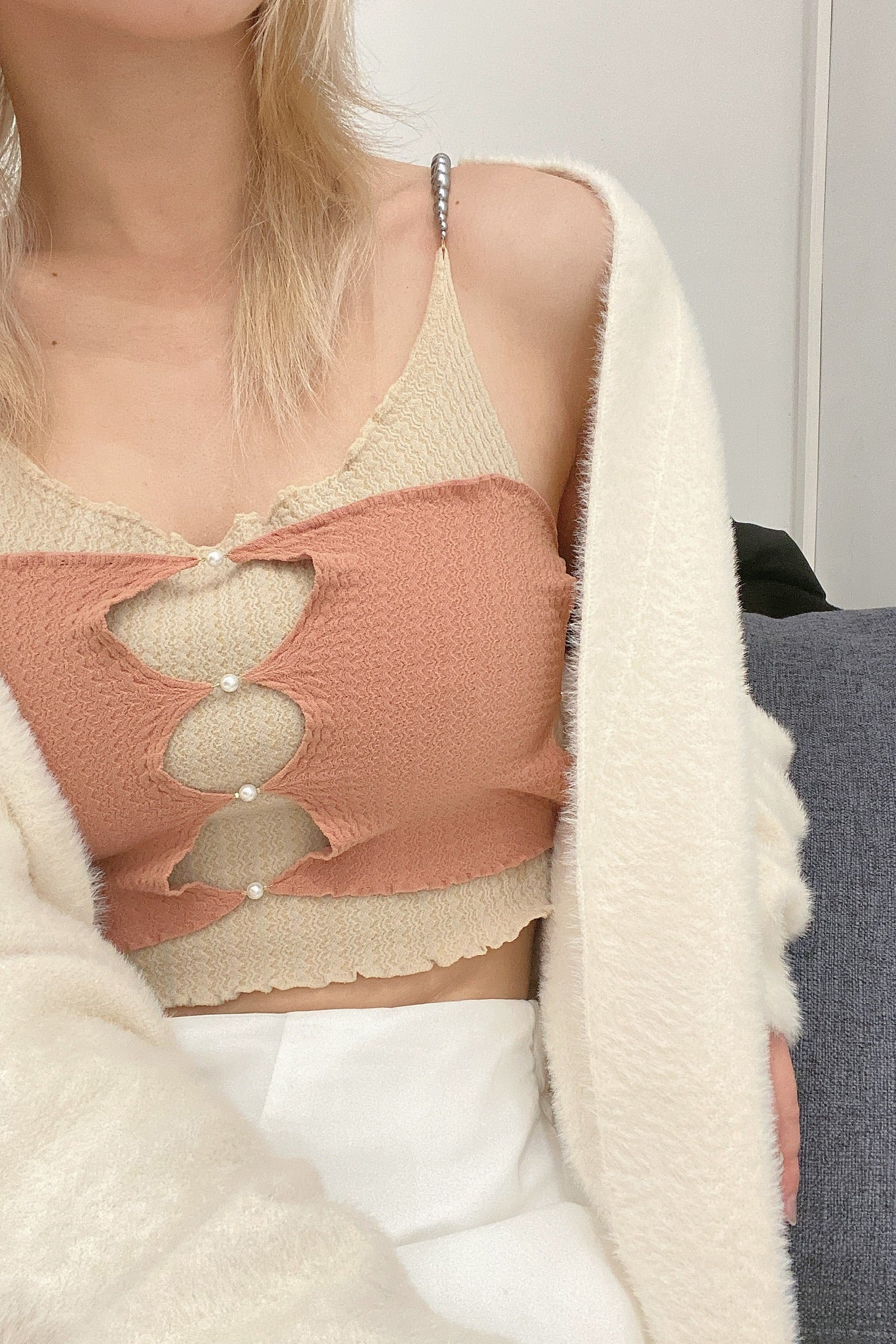 Rui Zhou Pearl Chain Tube Top Handmade Skin-friendly RUI-R008-AW20-SHANHU Pink - Image 15