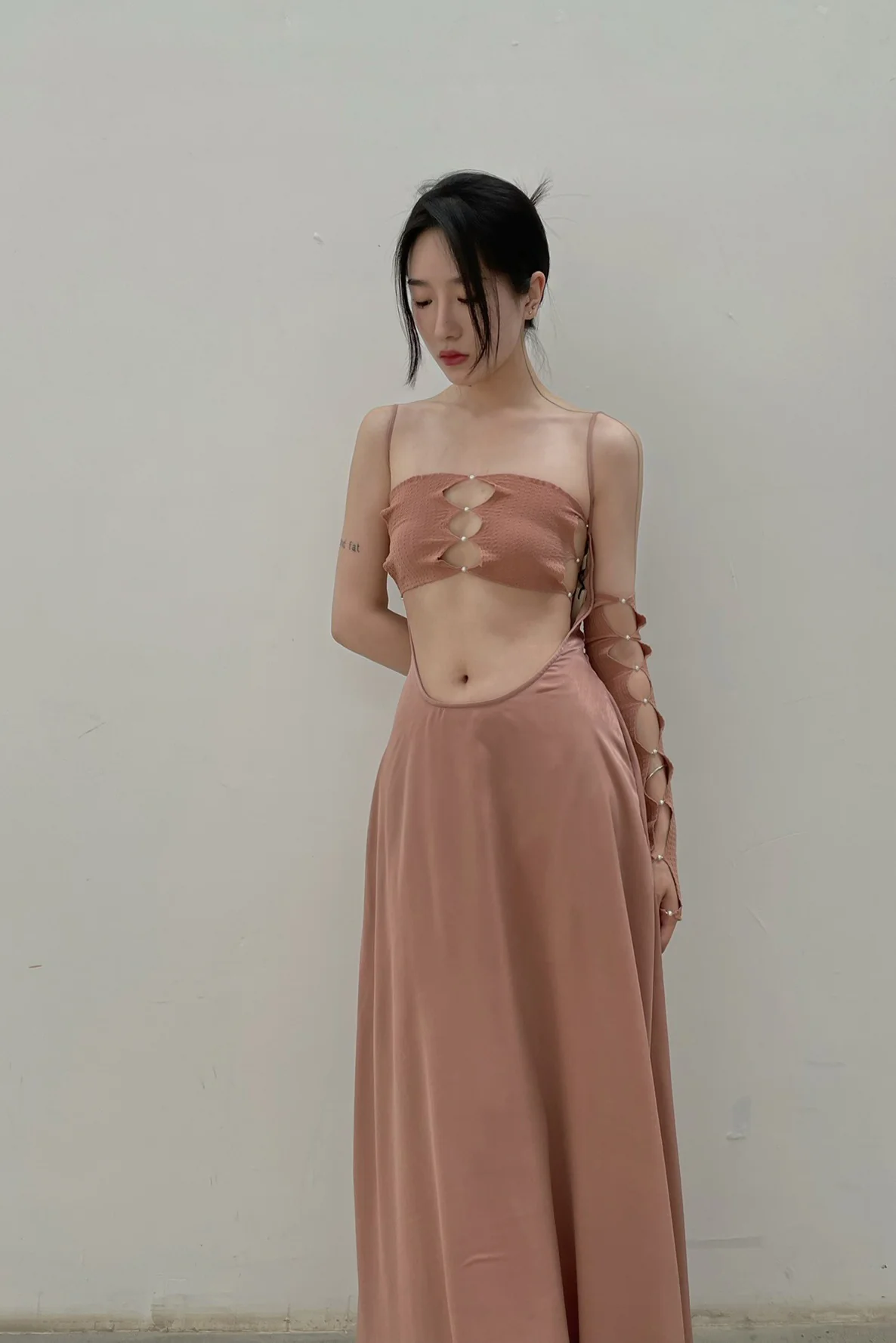 Rui Zhou Pearl Chain Tube Top Handmade Skin-friendly RUI-R008-AW20-SHANHU Pink - Image 7