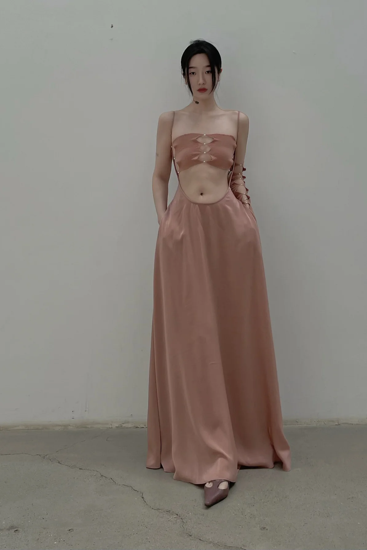Rui Zhou Pearl Chain Tube Top Handmade Skin-friendly RUI-R008-AW20-SHANHU Pink - Image 9