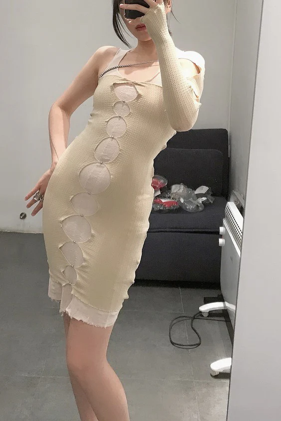 RUI R011-AW20 tube top dress oatmeal - Image 4
