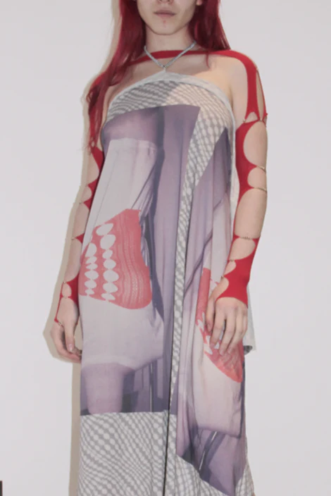 Rui Zhou Raglan Sleeve Series Pearl Metal Chain Elasticity RUI-RAW22SF01-HONG Ruby Red - Image 3