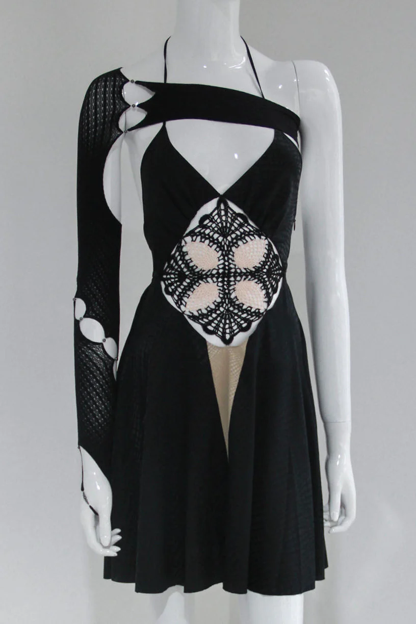 RUI real silk stitching hand hook dress RSS23WV08 ONYX black - Image 9