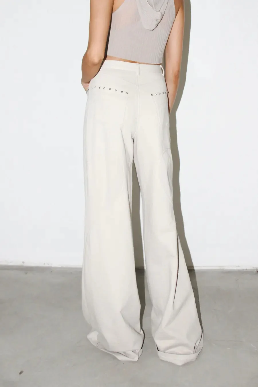 Rui Zhou Ribbed Wide Leg Pants Series RUI-RAW23WV09-YANHUI Smoke Gray - Image 12