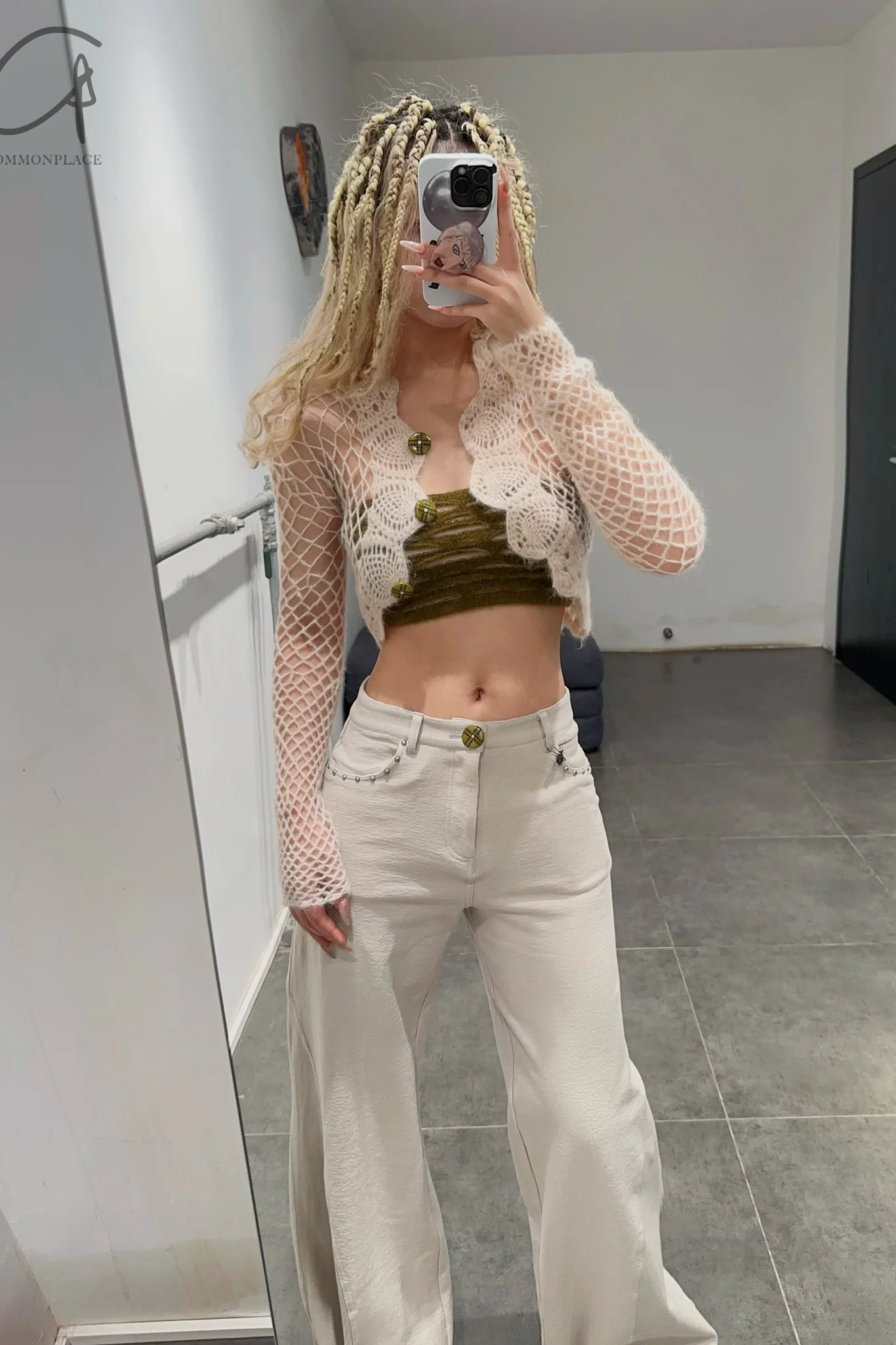 Rui Zhou Ribbed Wide Leg Pants Series RUI-RAW23WV09-YANHUI Smoke Gray - Image 14