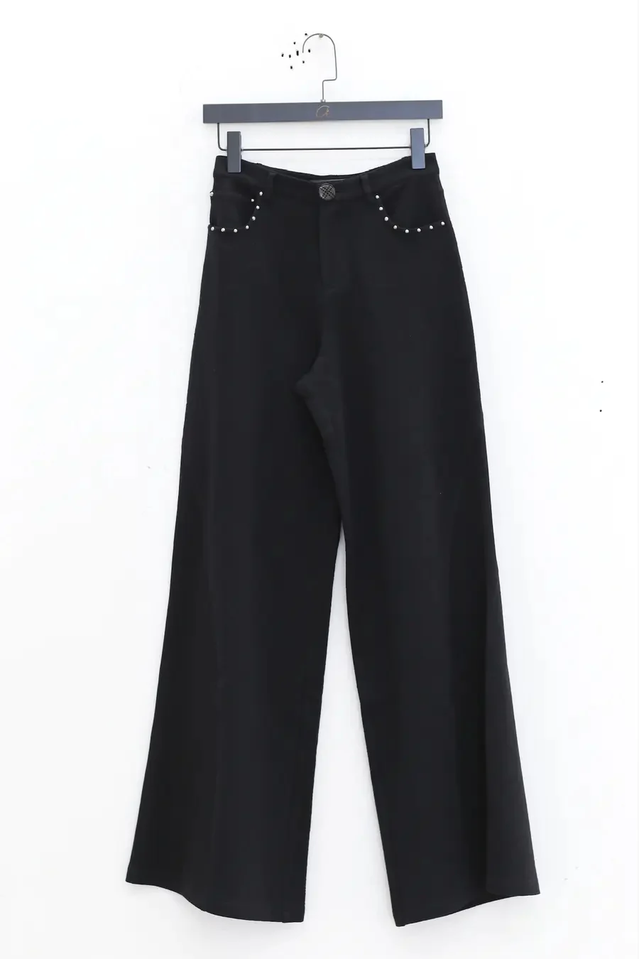 RUI Rib Panel Wide Leg Pants RAW23WV09 Black - Image 5