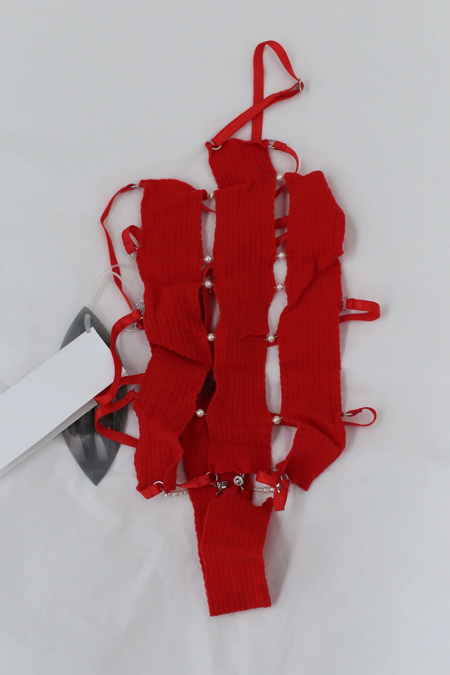RUI semi-sheer strap bodysuit RSS24SF06 Ruby red