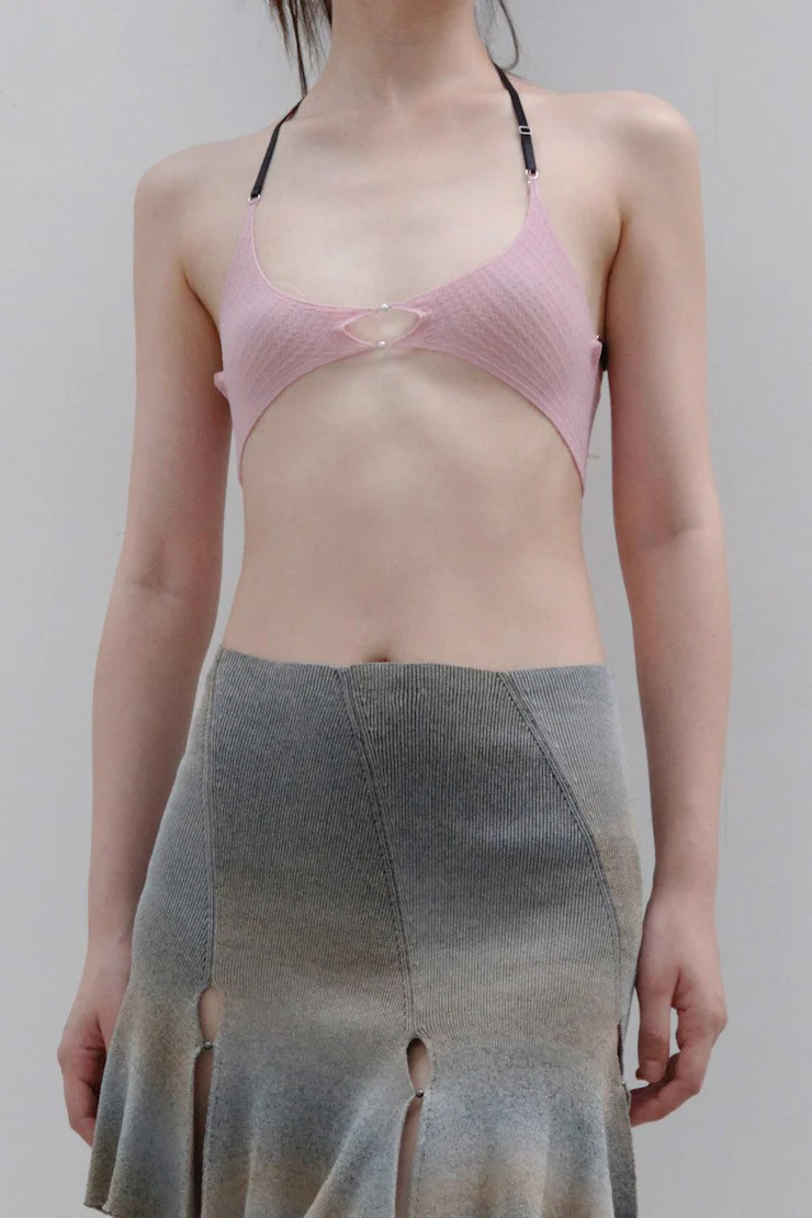 RUI ZHOU Semi-transparent Strapless Bodysuit (Cotton Stretch) RUI-RAW23SF01-DSF (Red Bean Paste Pink) - Image 2