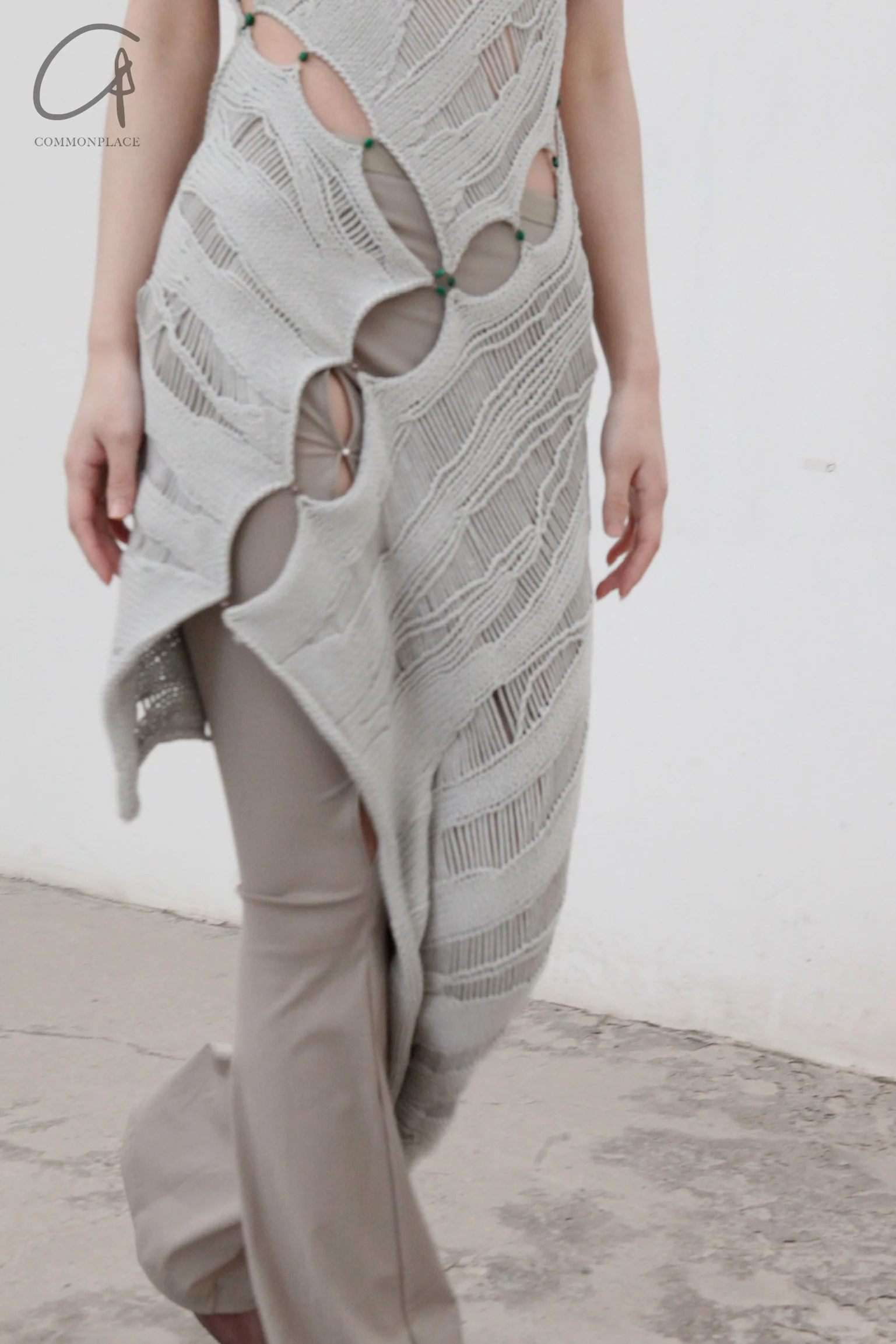 RUI Silk Asymmetric Long Dress RSS22KN06 Smoke Grey - Image 6
