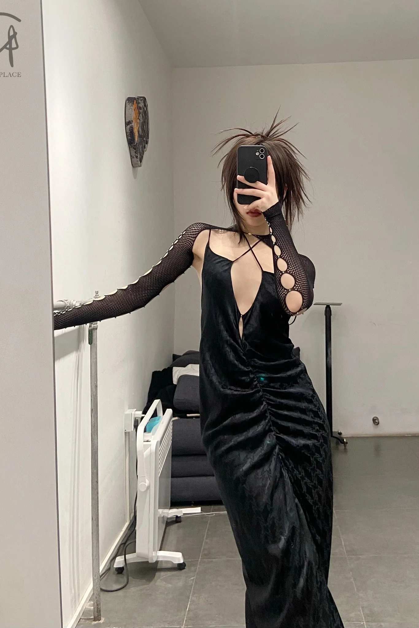 RUI Silk Jacquard Maxi Dress RSS22WV10 Onyx Black - Image 18