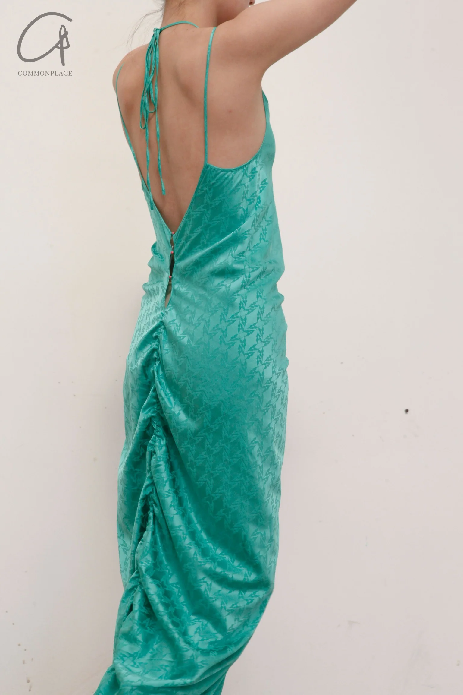 RUI Silk Jacquard Maxi Dress RSS22WV10 Seafoam Emerald - Image 4