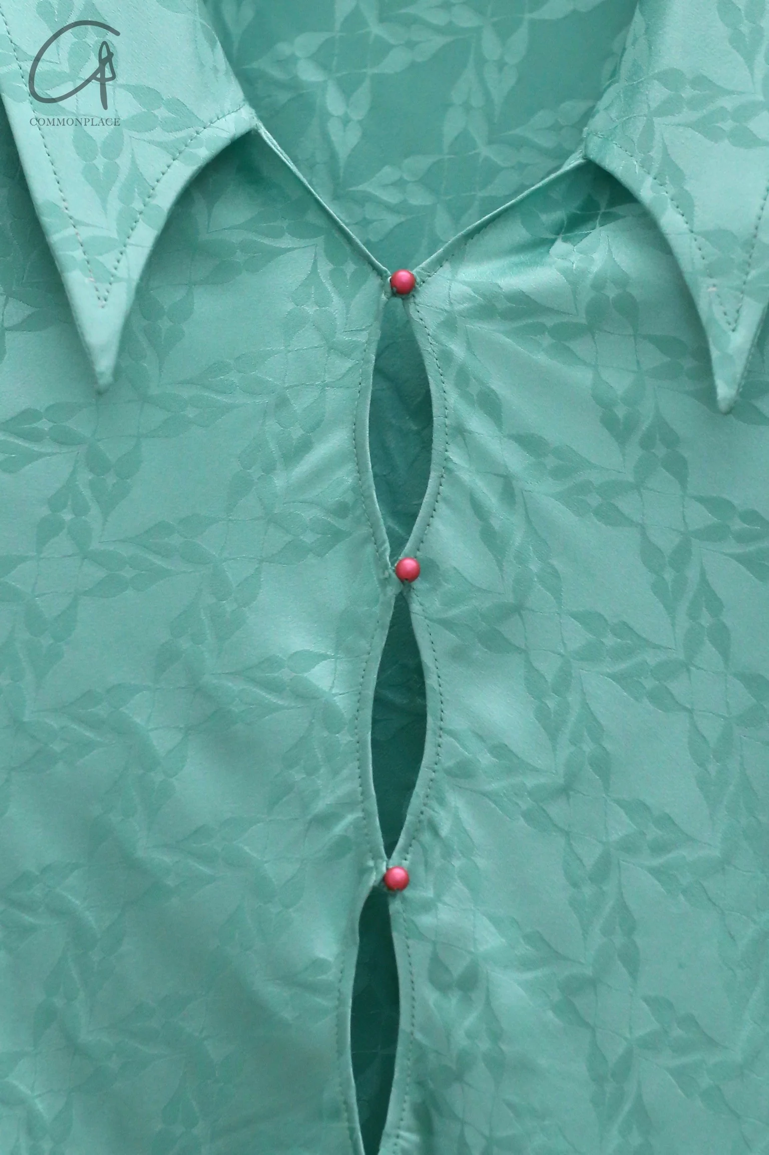 RUI Silk Jacquard Shirt RSS22WV08 Emerald Green - Image 4
