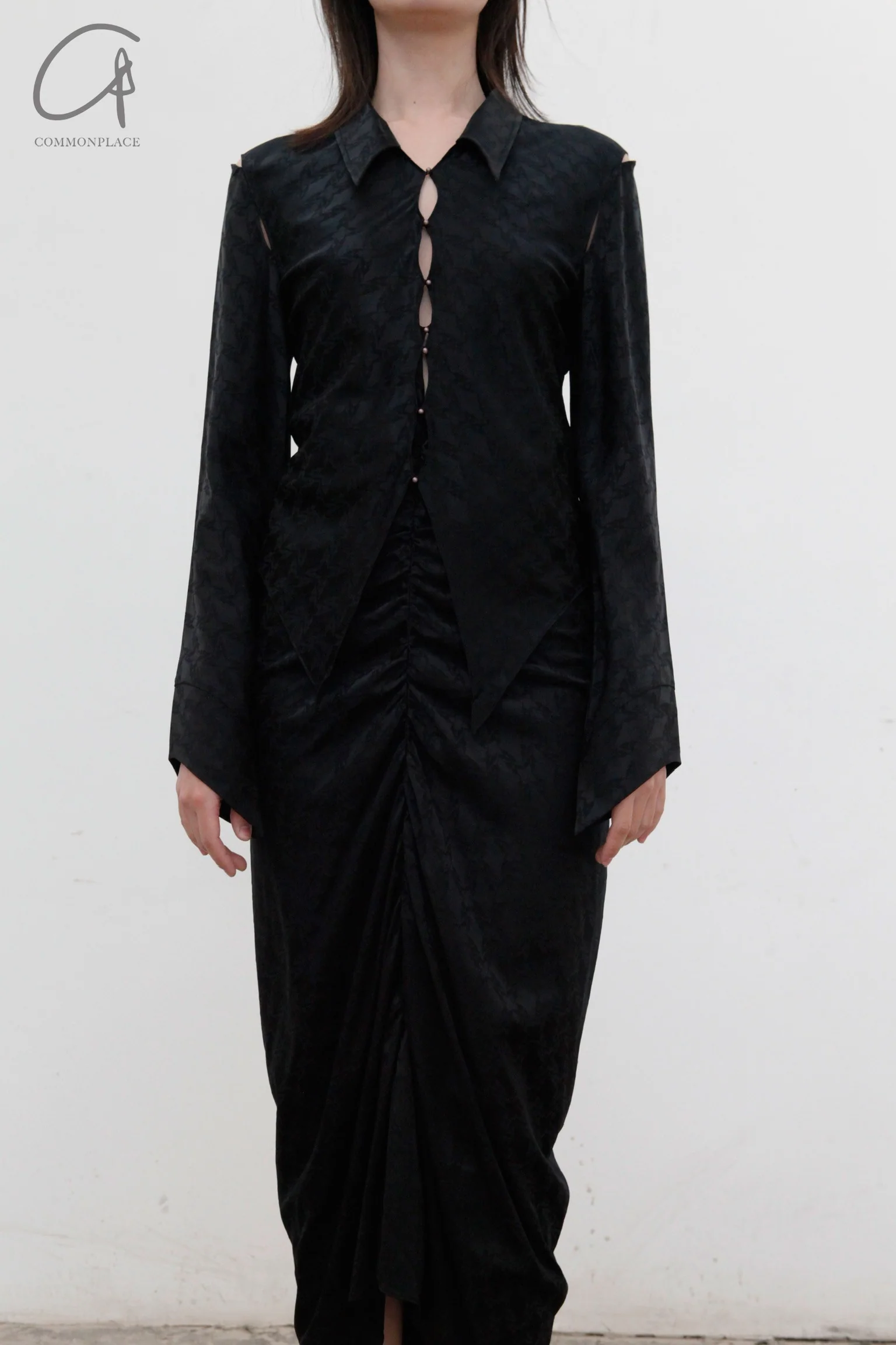 RUI Silk Jacquard Shirt RSS22WV08 Onyx Black - Image 2
