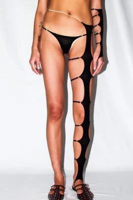 RUI single semi-transparent strap leg socks RSS24SF05 Onyx black - Image 2