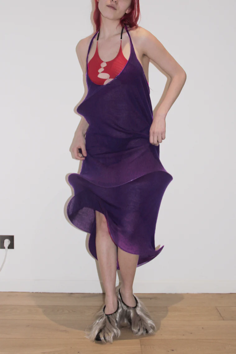 RUI Spiral Halter Dress RAW22KN03 Violet Violet - Image 8