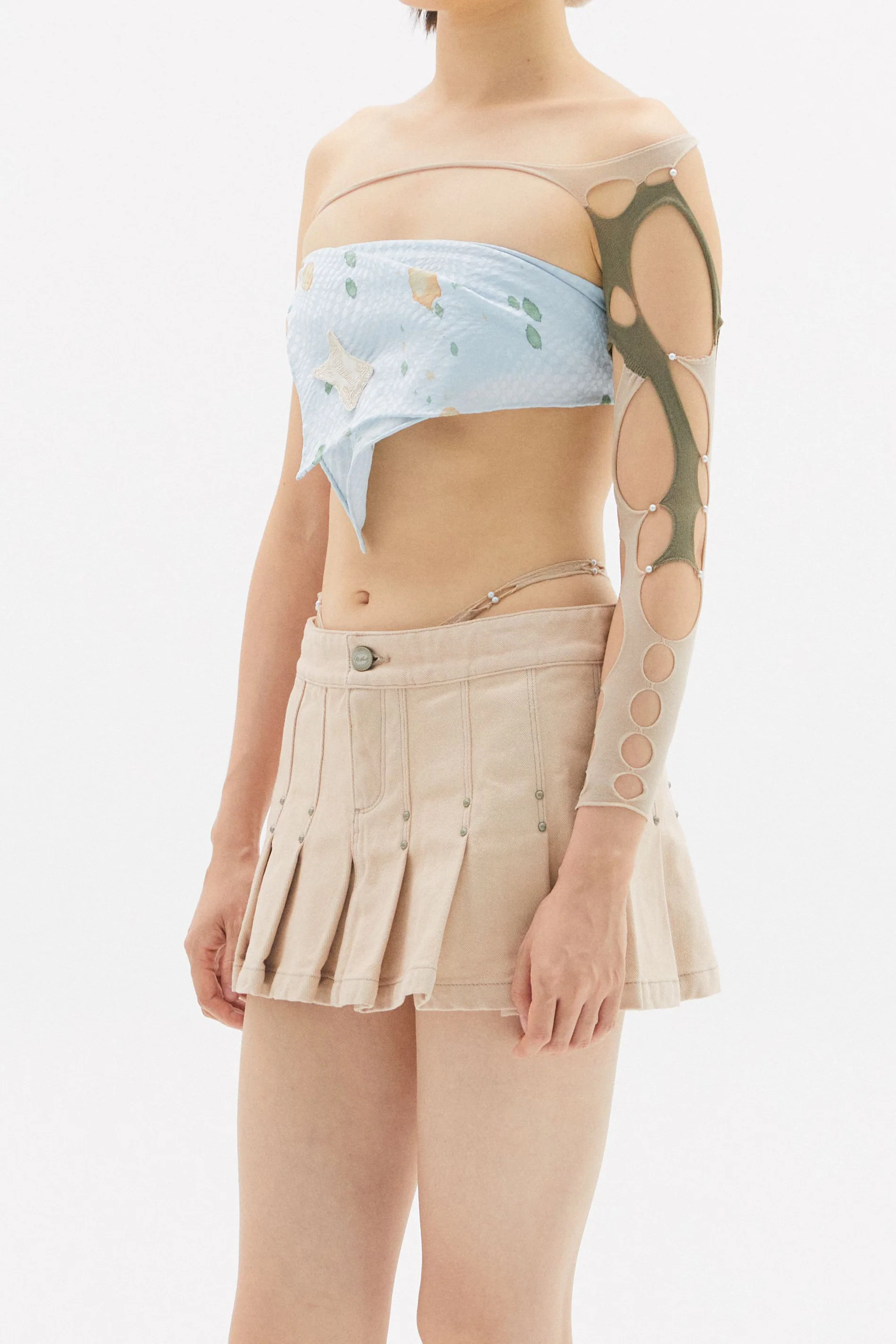 RUI Spring/Summer 2025 Collection: Silk Square Scarf RUI-RSS25AC01-DLZR (Tie-dye Breeze, Light Blue) - Image 2