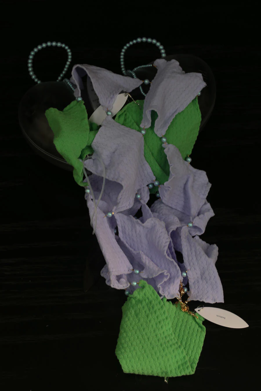 Rui Zhou R005 Series Pearl Chain Crotch Vest Suspender RUI-SS21-R005-LVZI Green/Purple Lime&Mauve - Image 3