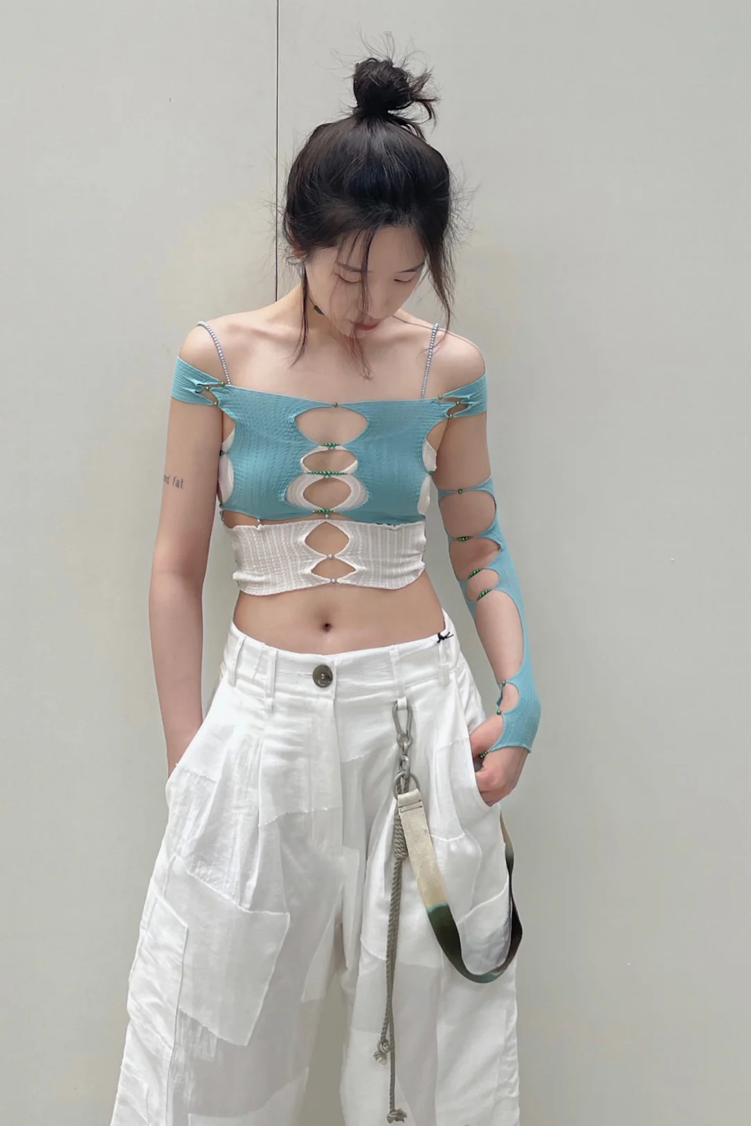 RUI SS21-R008 Boat Neck Vest AQUA - Image 3