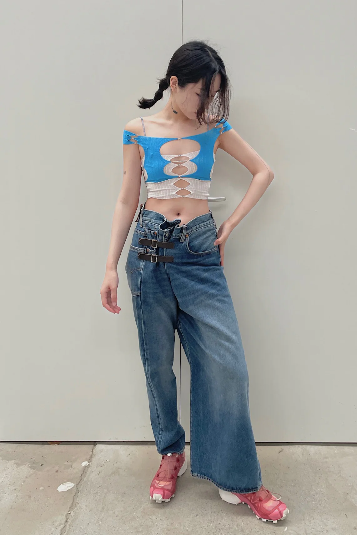 RUI SS21-R008 Boat neck vest Azure - Image 6
