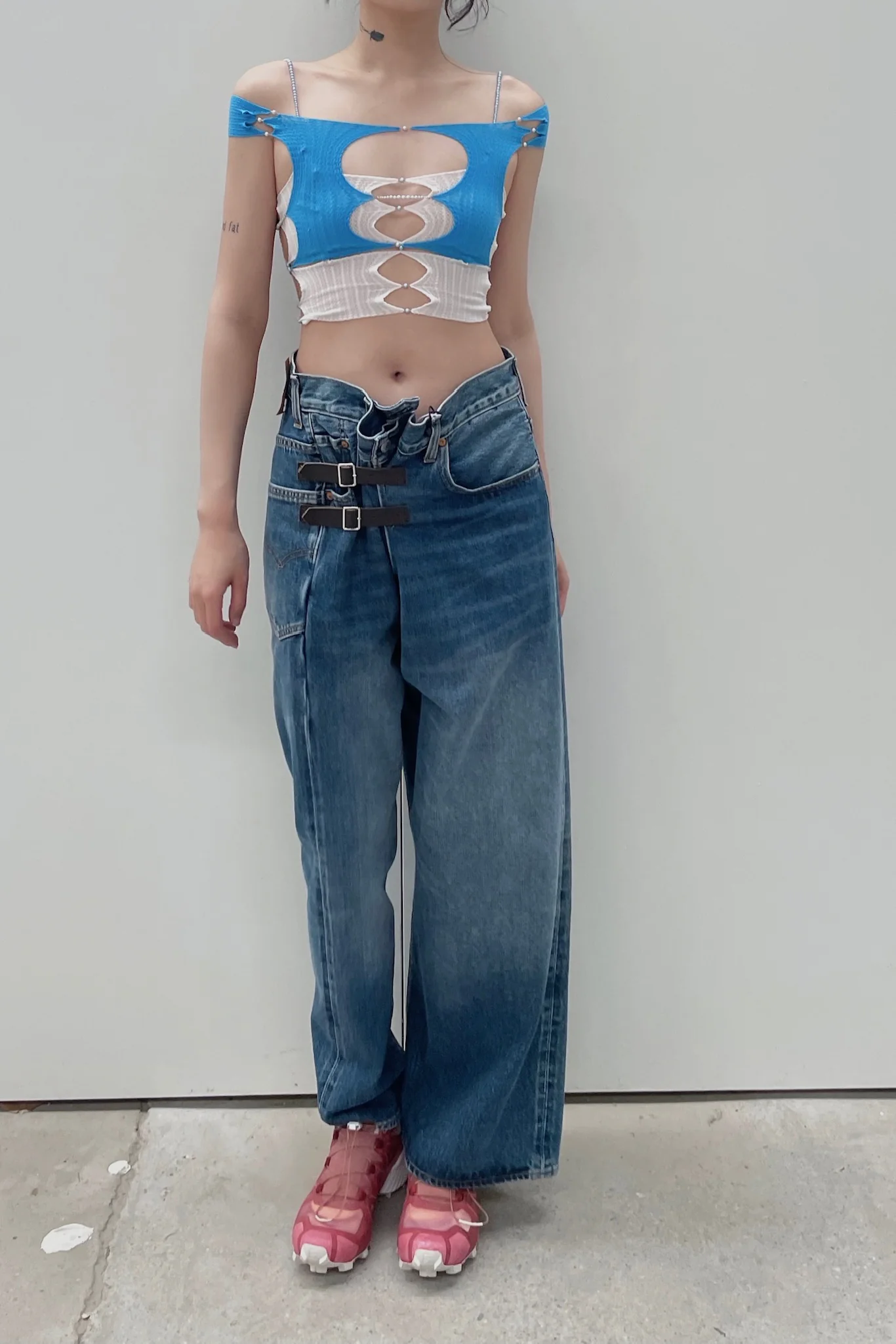 RUI SS21-R008 Boat neck vest Azure - Image 8