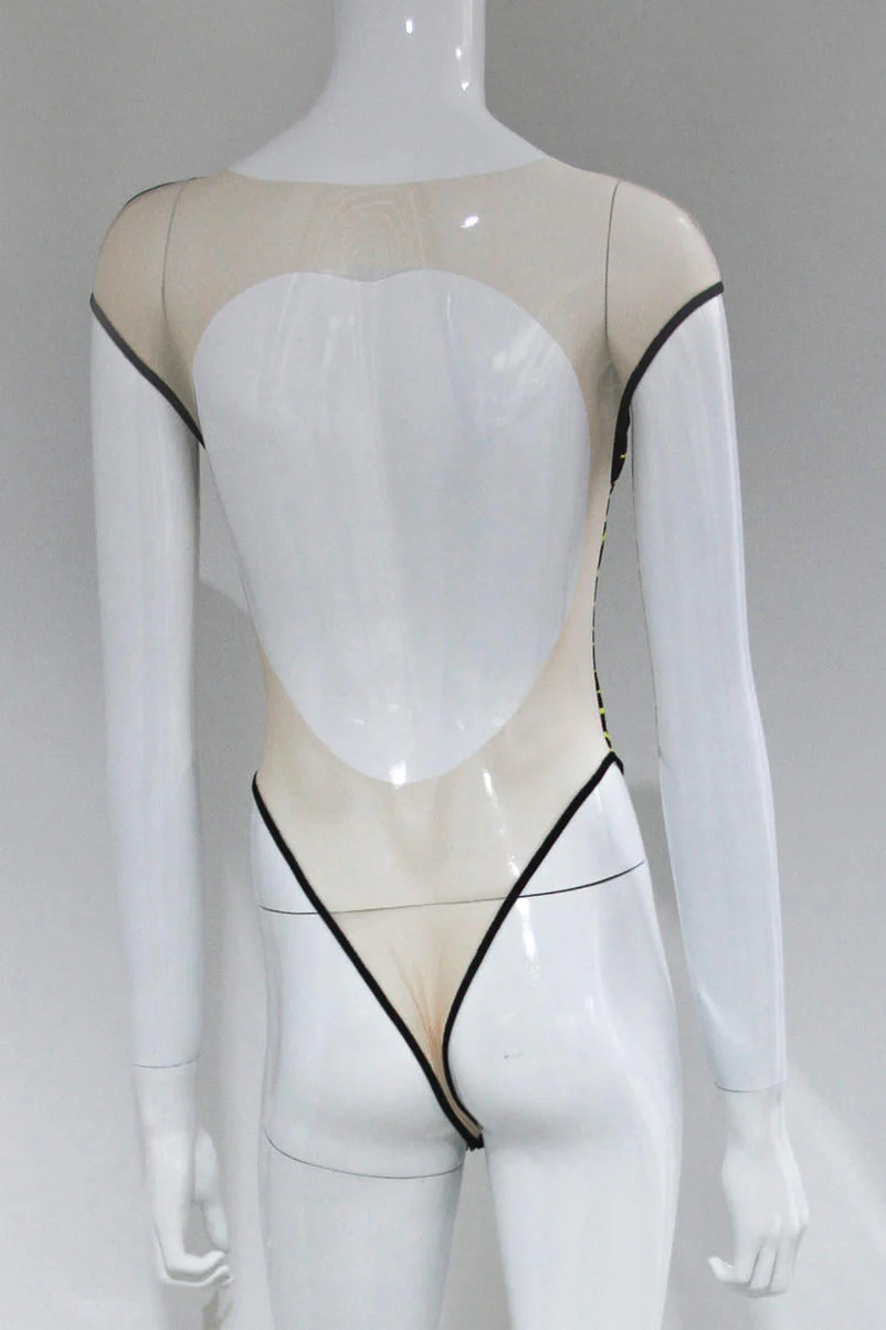 RUI Stripe Panel Mesh Bodysuit RSS23KN09 Onyx Black - Image 13