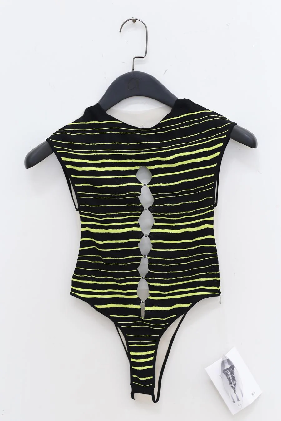 RUI Stripe Panel Mesh Bodysuit RSS23KN09 Onyx Black - Image 8