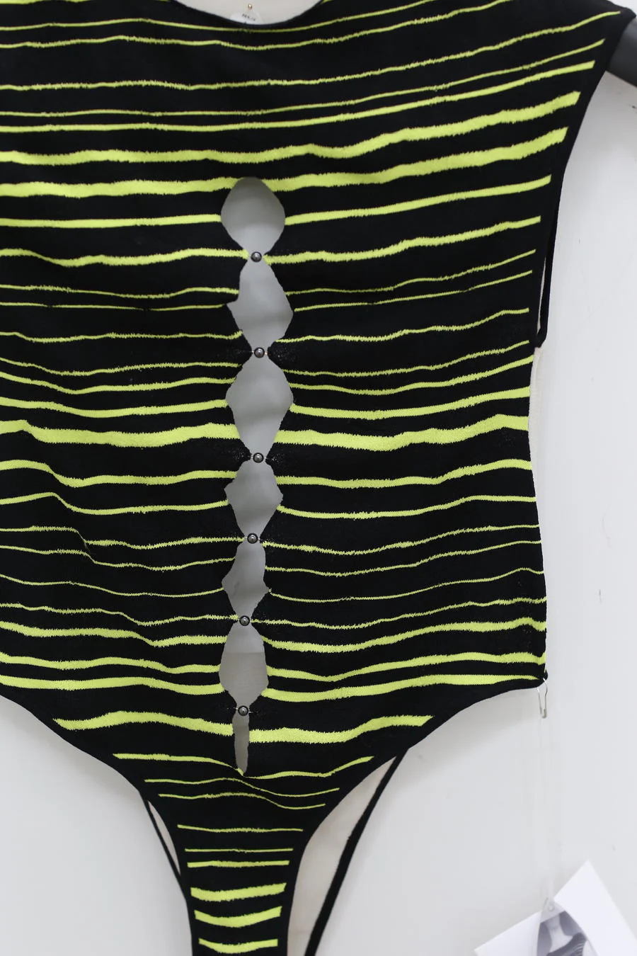 RUI Stripe Panel Mesh Bodysuit RSS23KN09 Onyx Black - Image 9