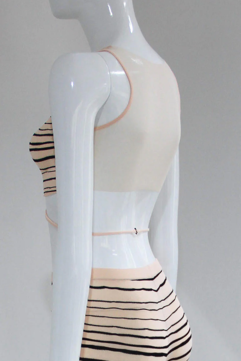 RUI Stripe Panel Mesh Vest RSS23KN08 Blush Blush - Image 16