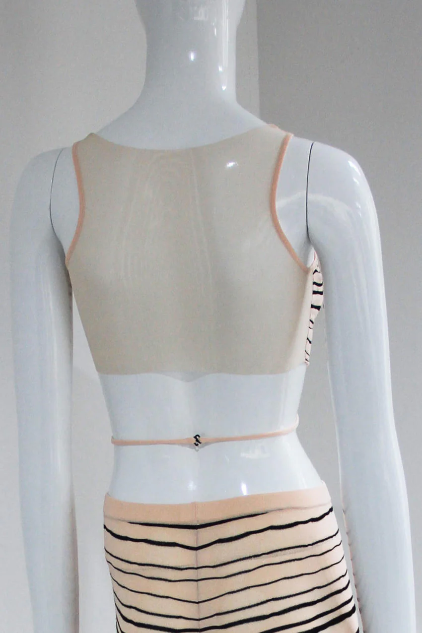 RUI Stripe Panel Mesh Vest RSS23KN08 Blush Blush - Image 17