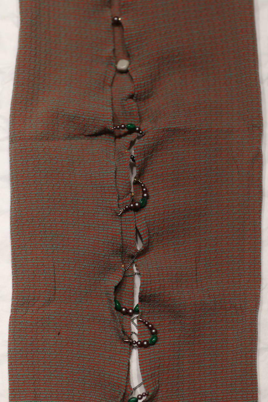 RUI Striped Tube Top Skirt RSS22SF03 Blaze Orange & Seafoam Emerald Stripes - Image 14