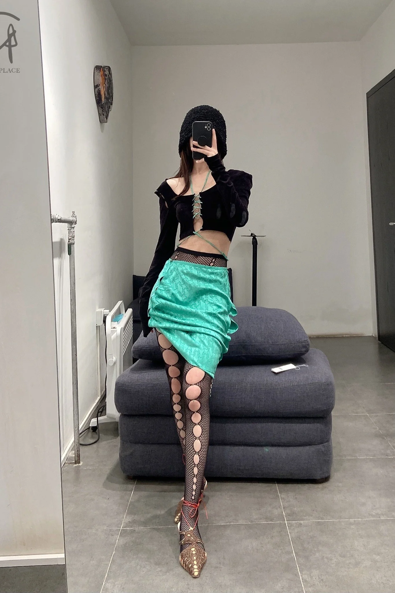 RUI Suede Lace-Up Jacket RSS22WV04 Onyx Black - Image 14