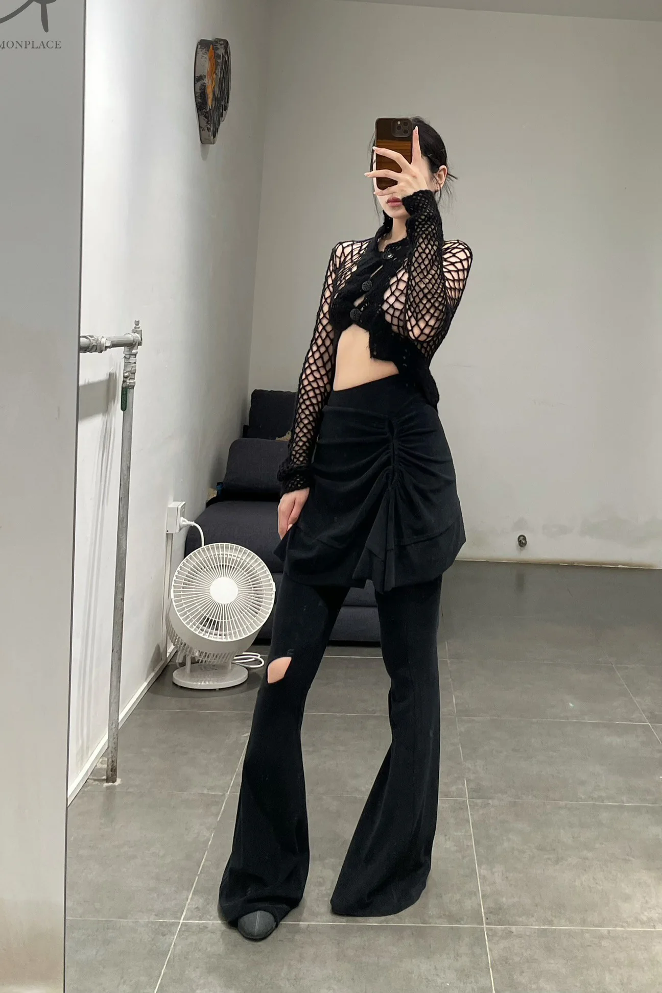 RUI terry flared culottes RAW23WV13 Black - Image 11