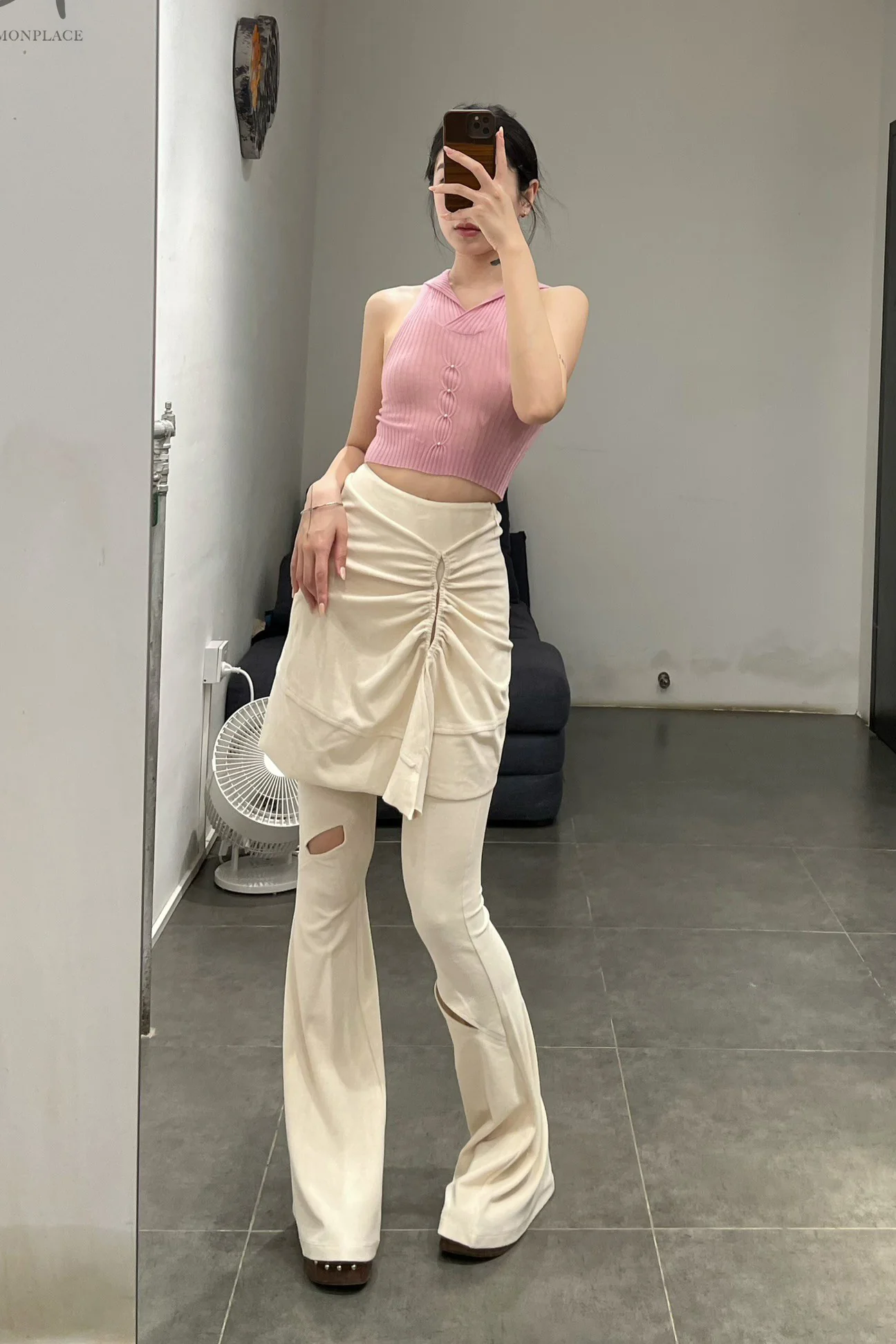 Rui Zhou CR04 series single hand stitching cashmere sleeves RUI-RAW23WV13-MIBAI off-white - Image 18
