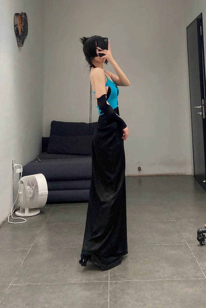 Rui Zhou Pearl Chain Three-piece Suspender Tube Top Stretch RUI-RUI-RUIFW21SF01T-QINGLAN Teal RUIFW21SF01 - Image 30