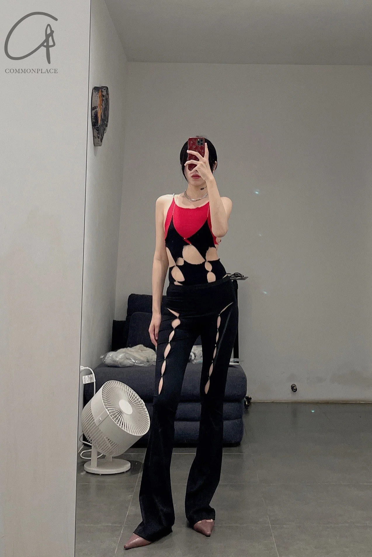 Rui Zhou WV05 series hollow flared stretch casual pants RUI-RUIFW21WV05-HEI Black Onyx - Image 45