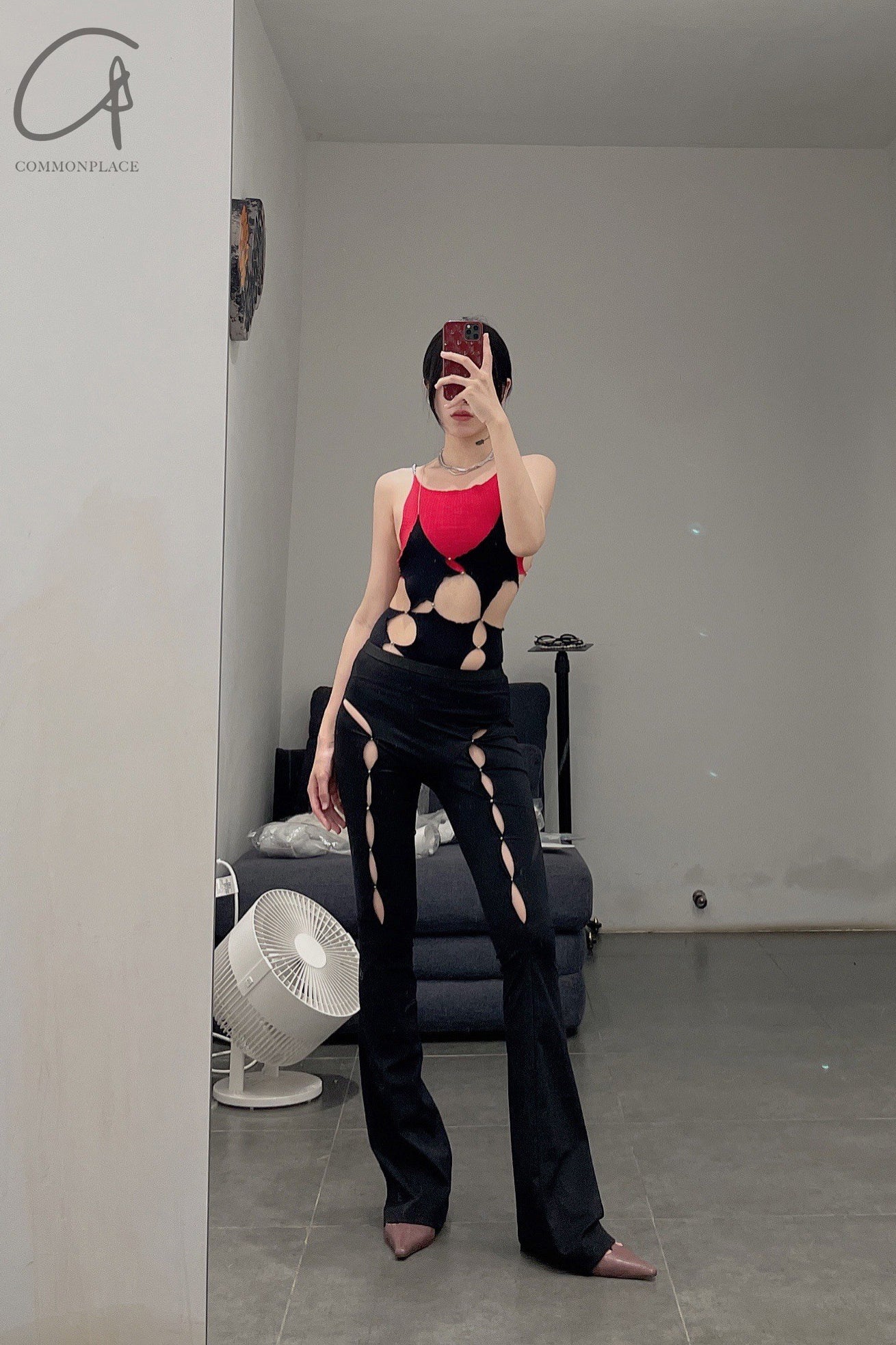 Rui Zhou WV05 series hollow flared stretch casual pants RUI-RUIFW21WV05-HEI Black Onyx - Image 46