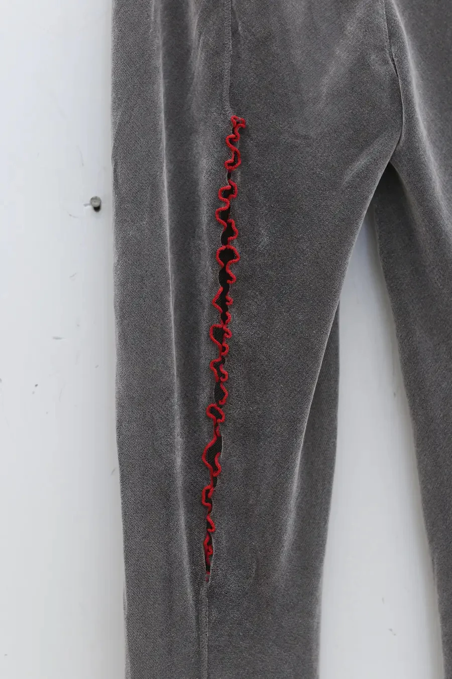 RUI Velvet Cutout Flared Pants RAW23WV03 Gray - Image 5