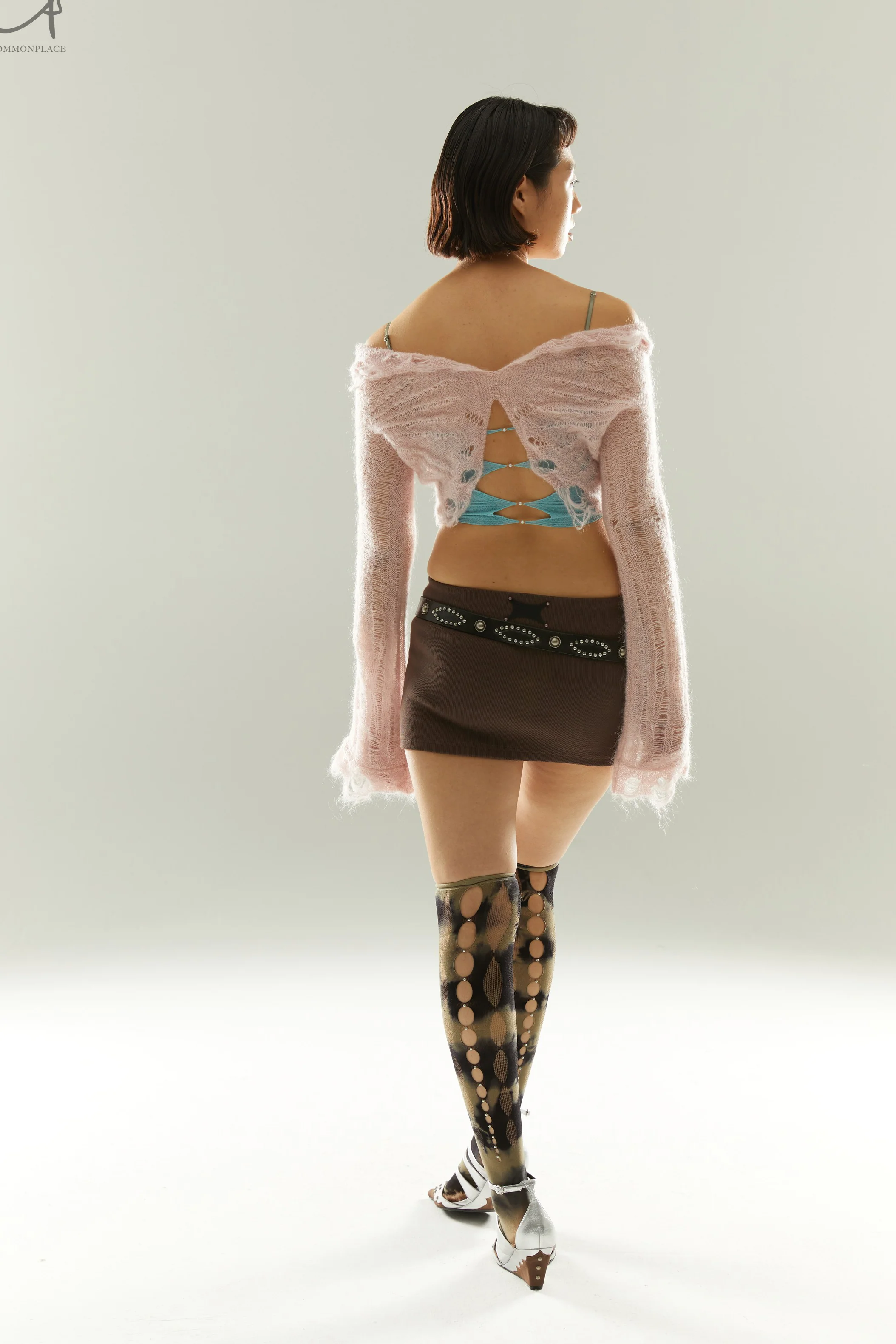Rui Zhou 24 Autumn and Winter Beaded Floating Line Cardigan RUI-RAW24KN01-FEN Pink - Image 23