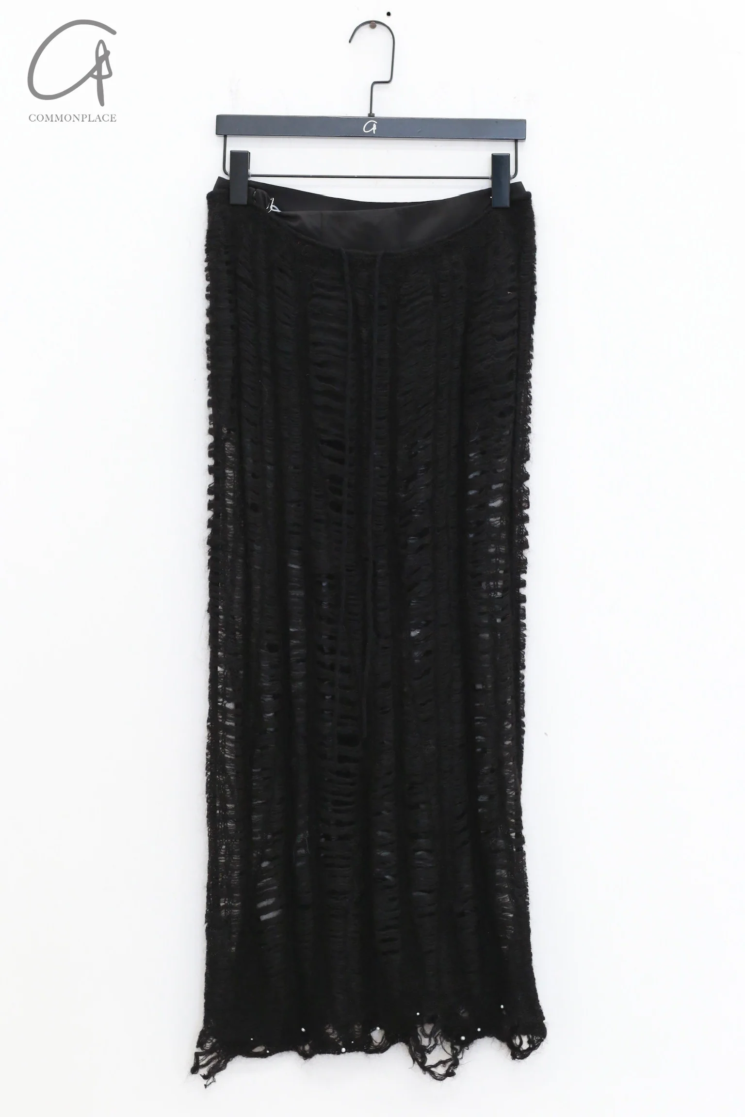 RUI ZHOU 24 autumn and winter beaded floating line skirt RUI-RAW24KN03-HEI black