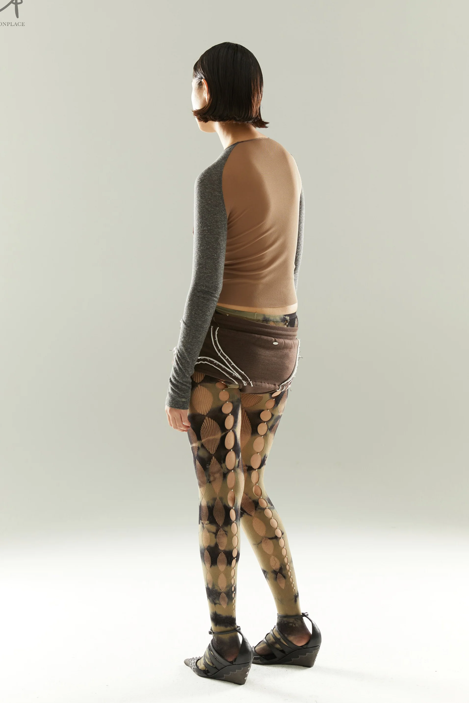 Rui Zhou 24 Autumn and Winter Free Point Long Sleeve Top RUI-RAW24WV03-QKLHGY Chocolate mix Granite - Image 12