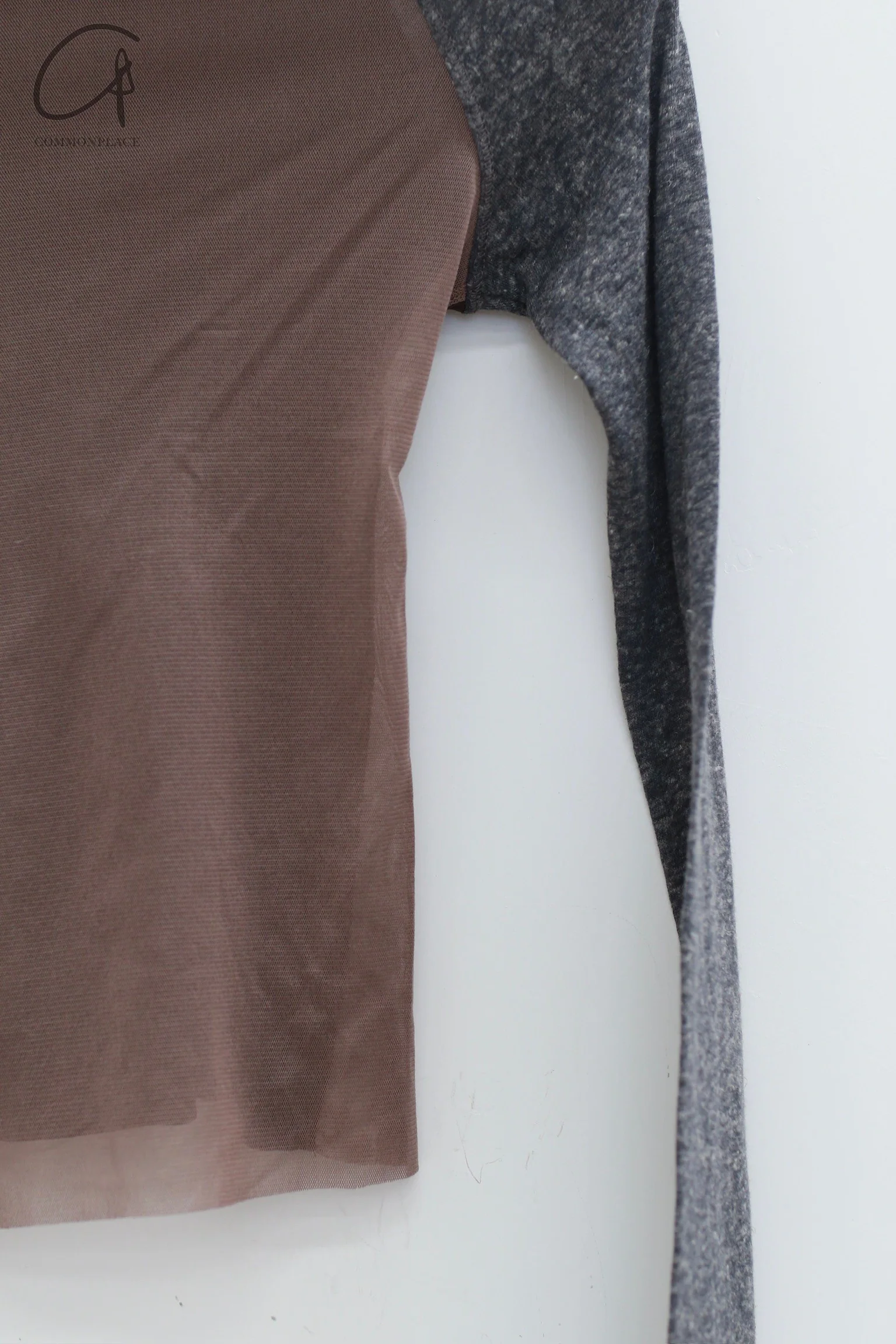 Rui Zhou 24 Autumn and Winter Free Point Long Sleeve Top RUI-RAW24WV03-QKLHGY Chocolate mix Granite - Image 8