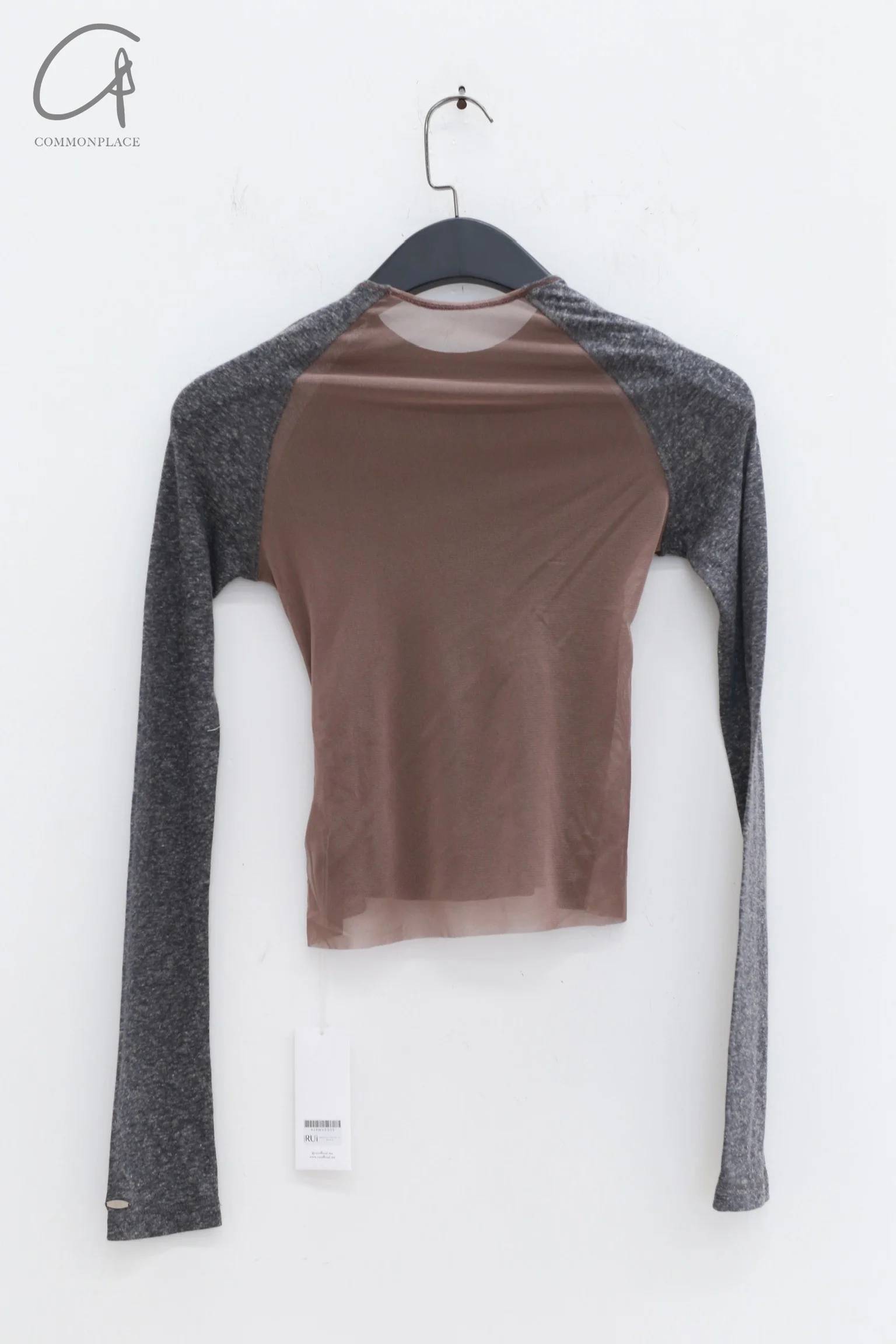 Rui Zhou 24 Autumn and Winter Free Point Long Sleeve Top RUI-RAW24WV03-QKLHGY Chocolate mix Granite - Image 9