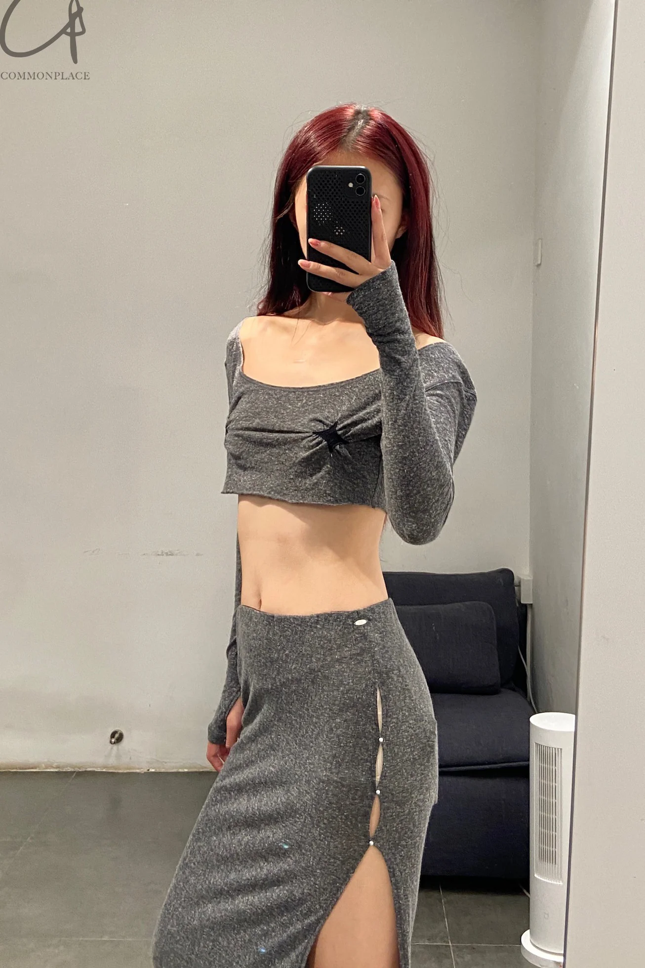 Rui Zhou 24 Autumn and Winter Free Point Short Top RUI-RAW24WV01-HGY Granit - Image 11