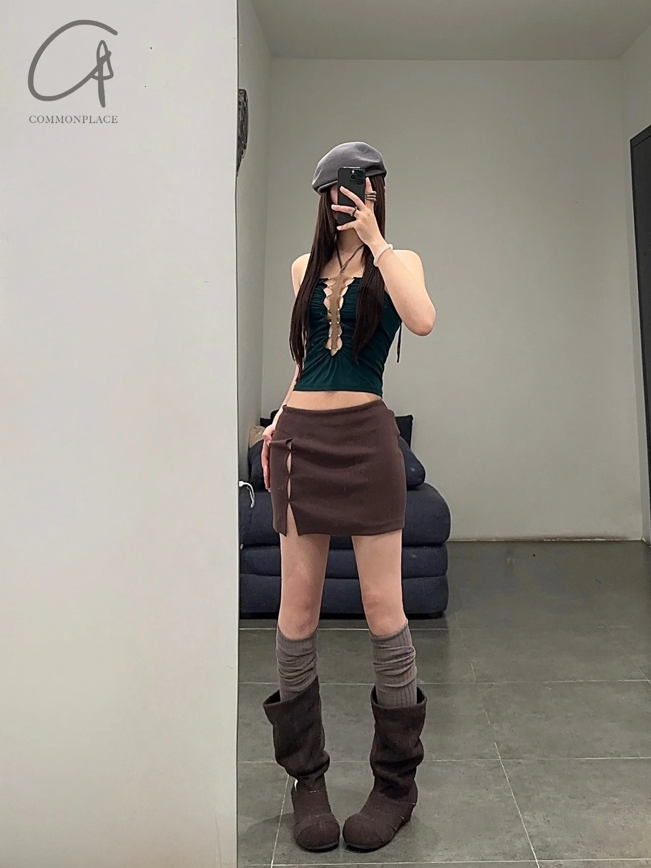Rui Zhou 24 Autumn and Winter Thorn Halter Series RUI-RAW24WV09-MOLV Dark Green - Image 13