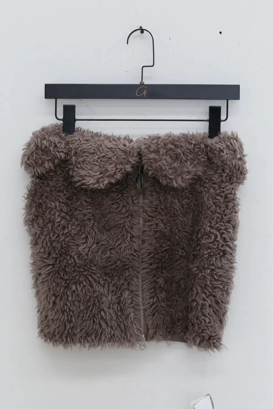 RUI zipper plush skirt RAW23WV16 taupe - Image 5