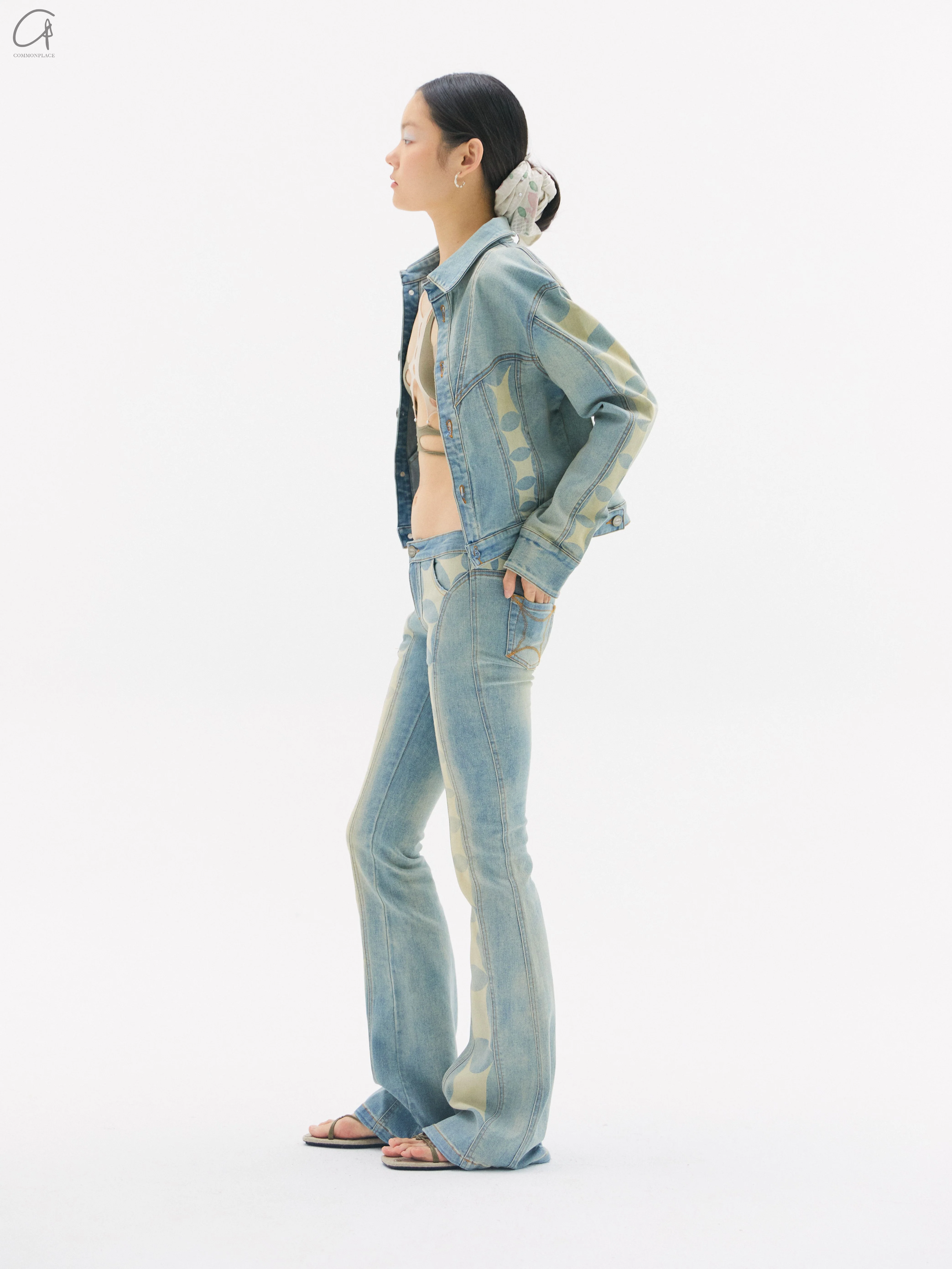RUIbuilt 25 Spring and Summer Denim Print Jacket/Pants RUI-RSS25WV23-NZL Denim Blue Denim Blue Top - Image 5
