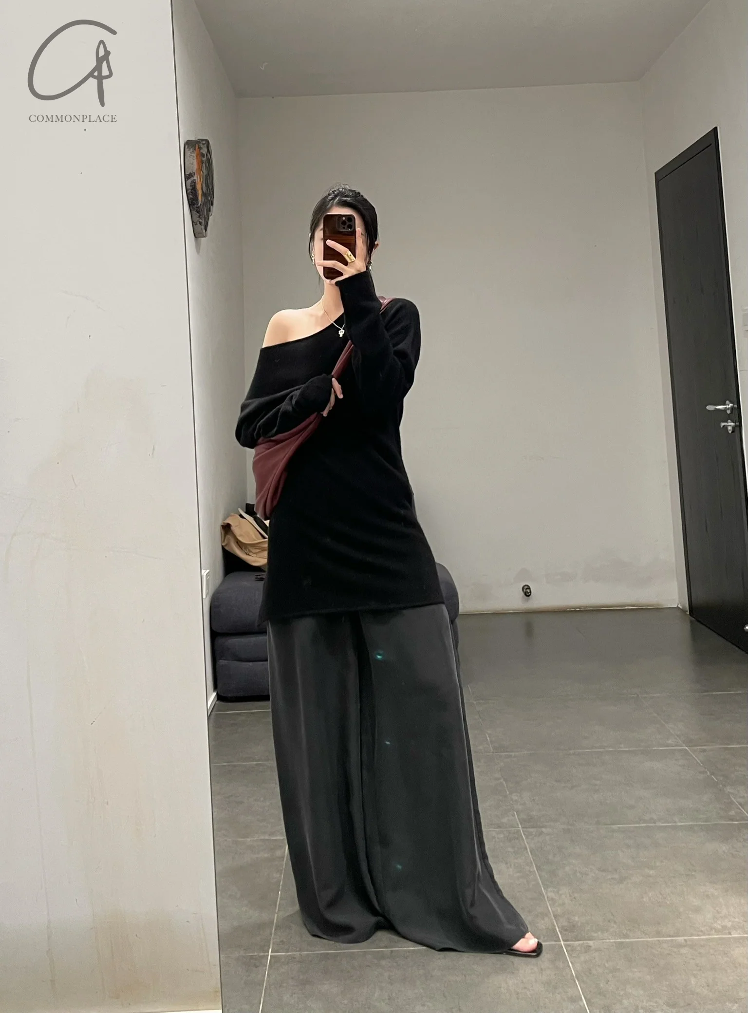 RUOHAN 24 autumn and winter irregular cashmere top RH-RHKN141AW24-HEI black RHKN141AW24 RHKN114AW24 - Image 18