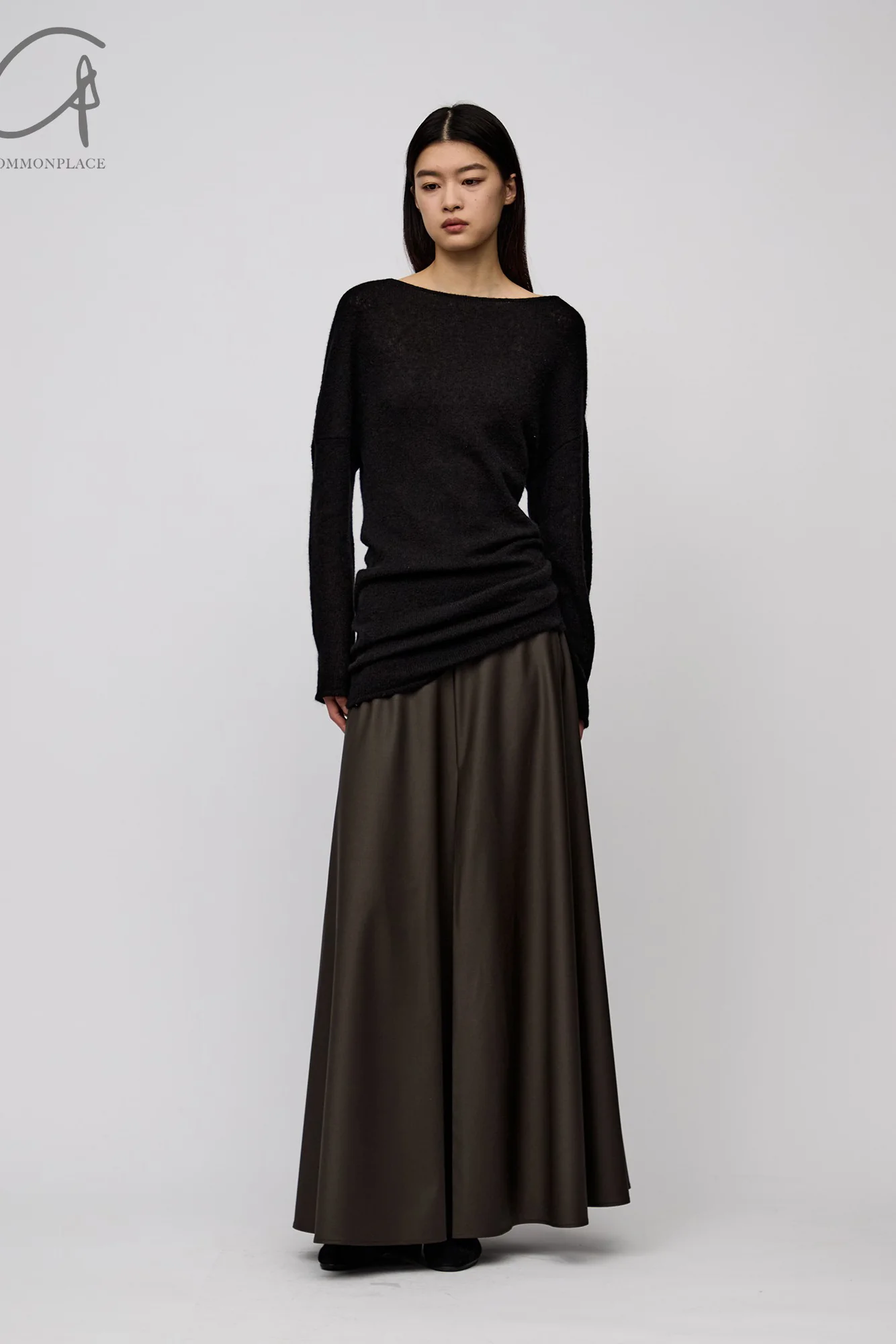RUOHAN 24 autumn and winter irregular cashmere top RH-RHKN141AW24-HEI black RHKN141AW24 RHKN114AW24 - Image 3