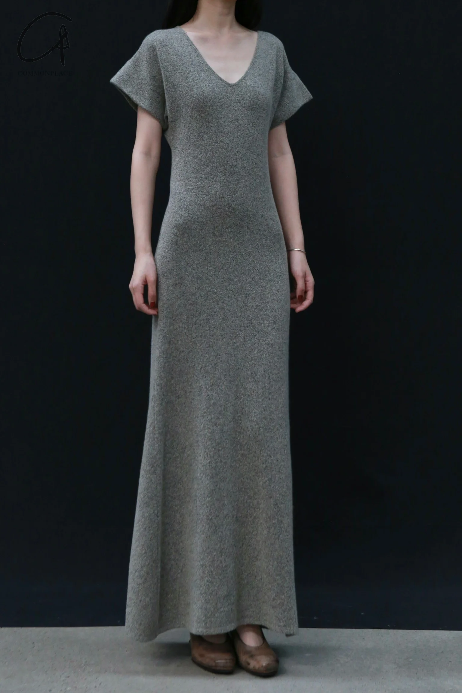 RUOHAN 24 Autumn and Winter Short Sleeve Knitted Dress RH-RHKN127AW24-SHA Sand Color RHKN119AW24